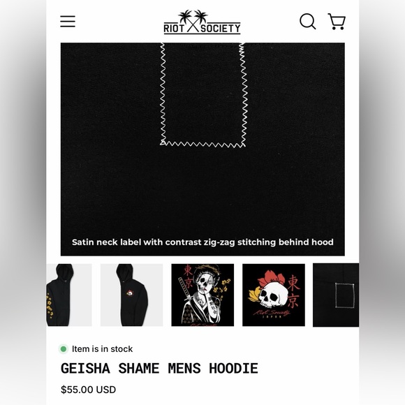 Riot Society Hoodie Mens Medium
Tokyo Geisha Skull Cherry Blossom
Japan - Picture 7 of 8